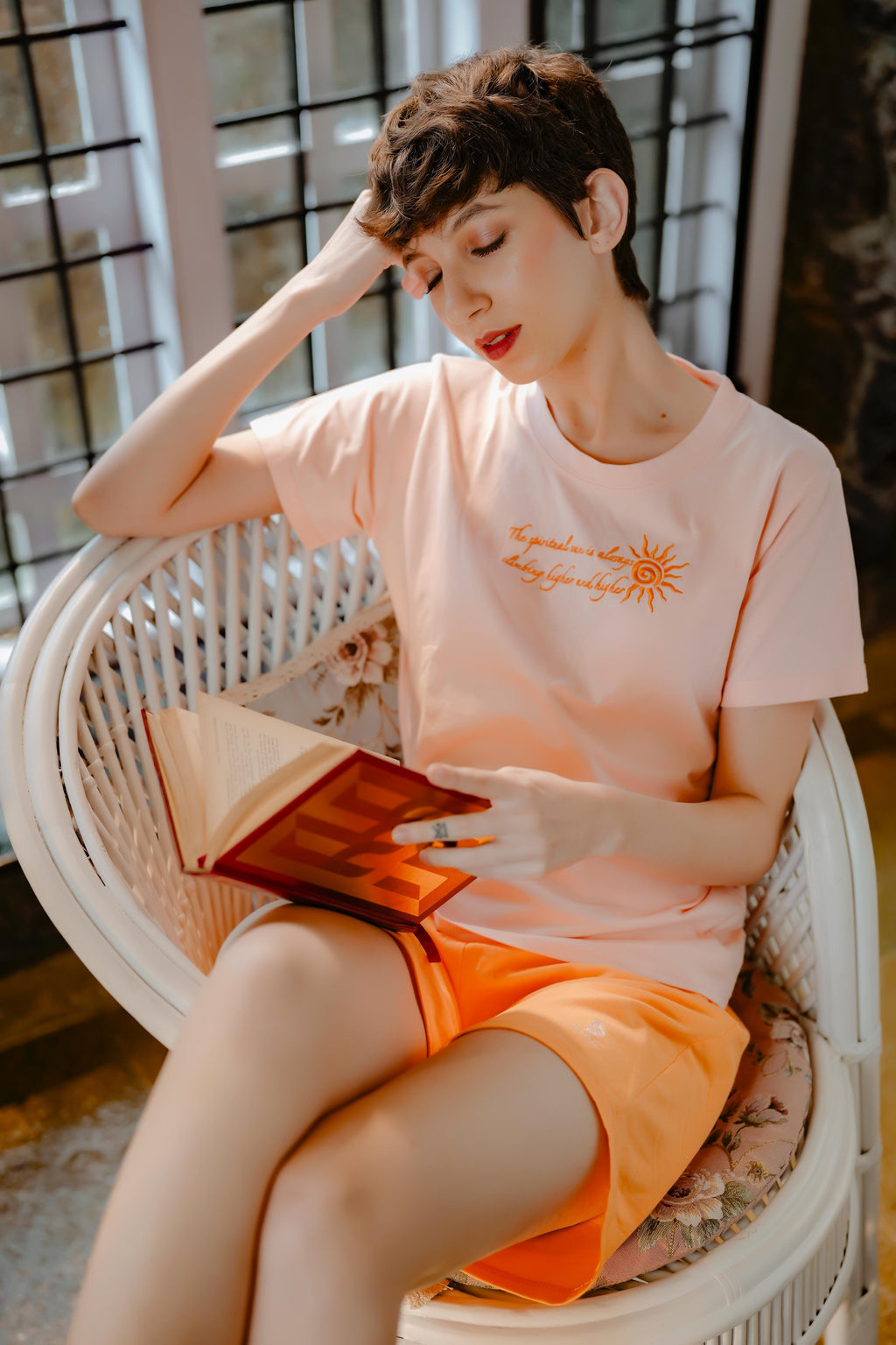 From East | Orange & Dusty pink Co-ord Set for Women