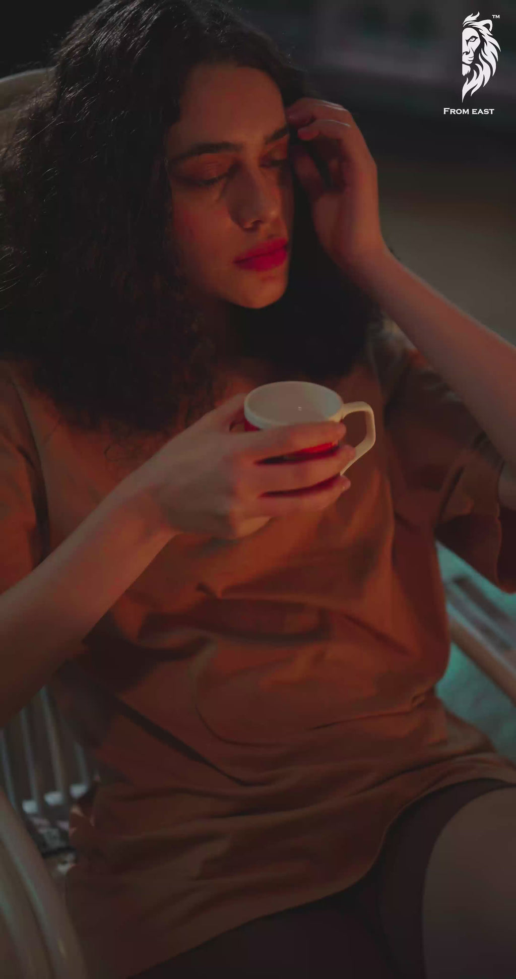 FROM EAST |  Brown and beige Co-ord Set – 100% Heat-Treated Cotton From East